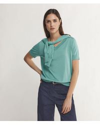 Falconeri - Short-Sleeved V-Neck Silk And Cotton Jumper - Lyst