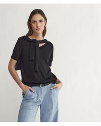 Falconeri - Short-sleeved V-neck Silk And Cotton Jumper - Lyst