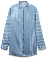 Falconeri - Long-sleeved Striped Silk Shirt - Lyst