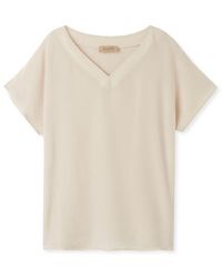 Falconeri - Silk V-neck Kimono T-shirt - Lyst
