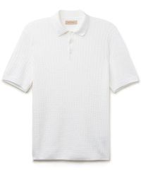 Falconeri - Short-sleeved Ribbed Cable-knit Polo Shirt - Lyst