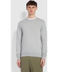 Farah - Tim Organic Cotton Crew Neck Sweatshirt - Lyst