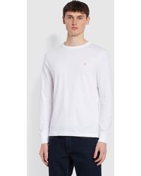Farah - Worthington Slim Fit Long Sleeve Organic Cotton T-Shirt - Lyst