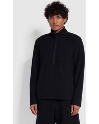 Farah - Devlin Regular Fit Towelling Half Zip Sweatshirt - Lyst