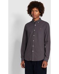 Farah - Brewer Slim Fit Organic Cotton Long Sleeve Shirt - Lyst