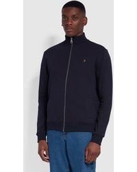Farah - Vance Organic Cotton Full Zip Sweatshirt - Lyst