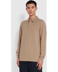 Farah - Haslam Slim Fit Long Sleeve Organic Cotton Polo Shirt - Lyst