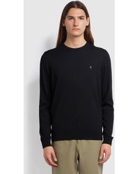 Farah - Black 'mullen' Merino Wool Jumper - Lyst