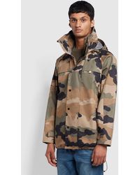 Farah - Straton Camo Technical Organic Cotton Coat - Lyst