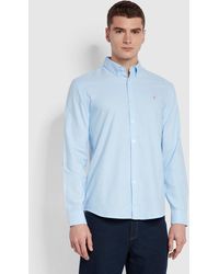 Farah - Brewer Casual Fit Long Sleeve Organic Cotton Oxford Shirt - Lyst
