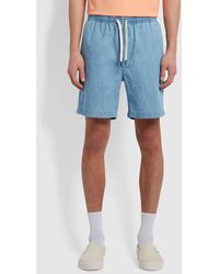 Farah - Redwald Organic Denim Drawstring Shorts - Lyst