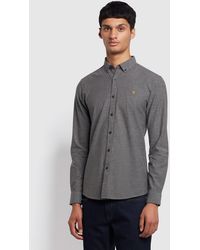 Farah - Steen Slim Fit Brushed Organic Cotton Shirt - Lyst