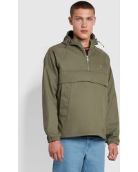 Farah - Mike Overhead Quarter Zip Organic Cotton Jacket - Lyst