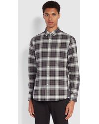 Farah - Brewer Slim Fit Check Organic Cotton Oxford Shirt - Lyst