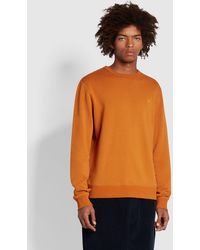 Farah - Tim Slim Fit Organic Cotton Crew Sweatshirt - Lyst
