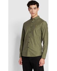 Farah - Steen Slim Fit Brushed Organic Cotton Shirt - Lyst