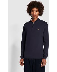 Farah - Louder Slim Fit Quarter Zip Sweatshirt - Lyst