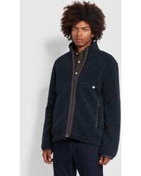 Farah - Trenchton Full Zip Sherpa Jacket - Lyst