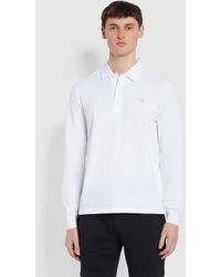 Farah - Haslam Slim Fit Long Sleeve Organic Cotton Polo Shirt - Lyst