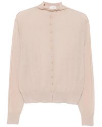 Alysi - Button-Up Mock-Neck Cardigan - Lyst