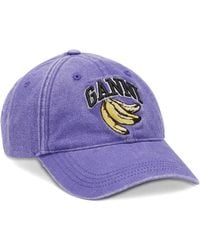 Ganni - Embroidered Logo Baseball Cap - Lyst