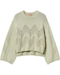 Twinset - Wool Blend Jumper With Chevron Pattern - Lyst