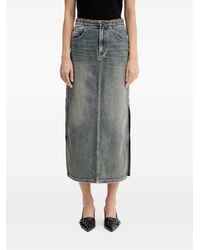 Miss Sixty - Side Slit Denim Skirt - Lyst
