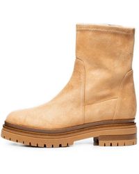 Poche Paris - Suede Chunky Ankle Boots - Lyst