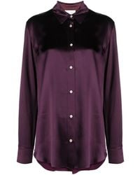 forte_forte - Satin-Finish Long-Sleeve Shirt - Lyst