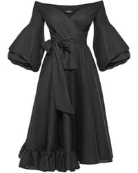 ANOUKI - Off-Shoulder Ruffled Midi Dress - Lyst