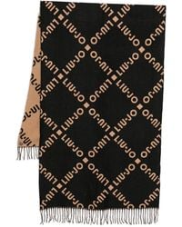 Liu Jo - Logo-Plaque Fringed Scarf - Lyst