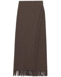 Jonathan Simkhai - Casey Fringe-Trim Faux-Wrap Midi Skirt - Lyst