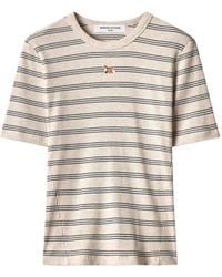 Maison Kitsuné - Baby Fox Striped Ribbed T-Shirt - Lyst