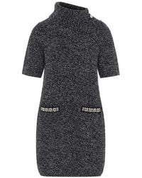 Liu Jo - Melange-Effect Crystal-Embellished Mini Dress - Lyst