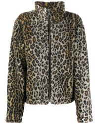 Ambush Leopard Print Fleece Jacket - Multicolour