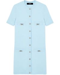 Versace - Wool-Cashmere Knit Shirt Dress - Lyst
