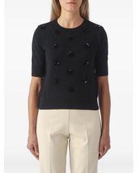 MEIMEIJ - Sequin-Embellished Floral-Applique Sweater - Lyst