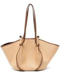 Yuzefi - Large Mochi Leather-Trim Woven Tote Bag - Lyst