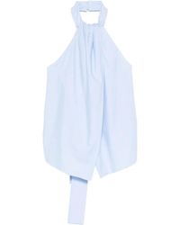 St. Agni - Oxford Halter Tie-Back Top - Lyst