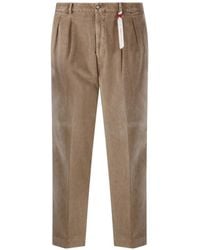 Santaniello - Pleated Corduroy Trousers - Lyst