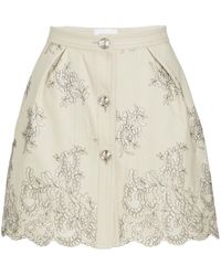 Giambattista Valli - Floral-jacquard High-waist Miniskirt - Lyst