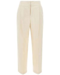 BOSS - Pleated Straight Trousers - Lyst