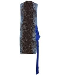 Ferragamo - Silk Dress With Flower Detail - Lyst