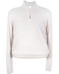 Eleventy - Quarter-Zip Ribbed-Trim Sweater - Lyst