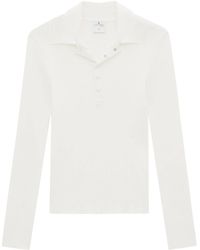 Courreges - Ribbed Long-sleeved Polo Shirt - Lyst