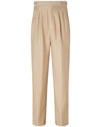ZEGNA - Pleated Silk Trousers - Lyst