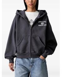 Sporty & Rich - Logo-Print Zip-Up Hoodie - Lyst