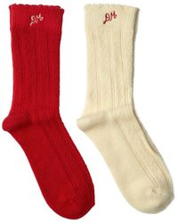 Damson Madder - Llogo-Embroidered Socks Pack (Pack Of Two) - Lyst