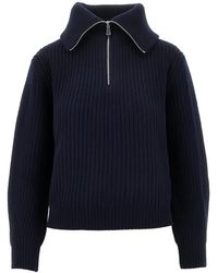 Weekend by Maxmara - Half-Zip Ribbed-Knit Sweater - Lyst