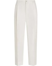 Dolce & Gabbana - Tapered-Hose Aus Leinen - Lyst